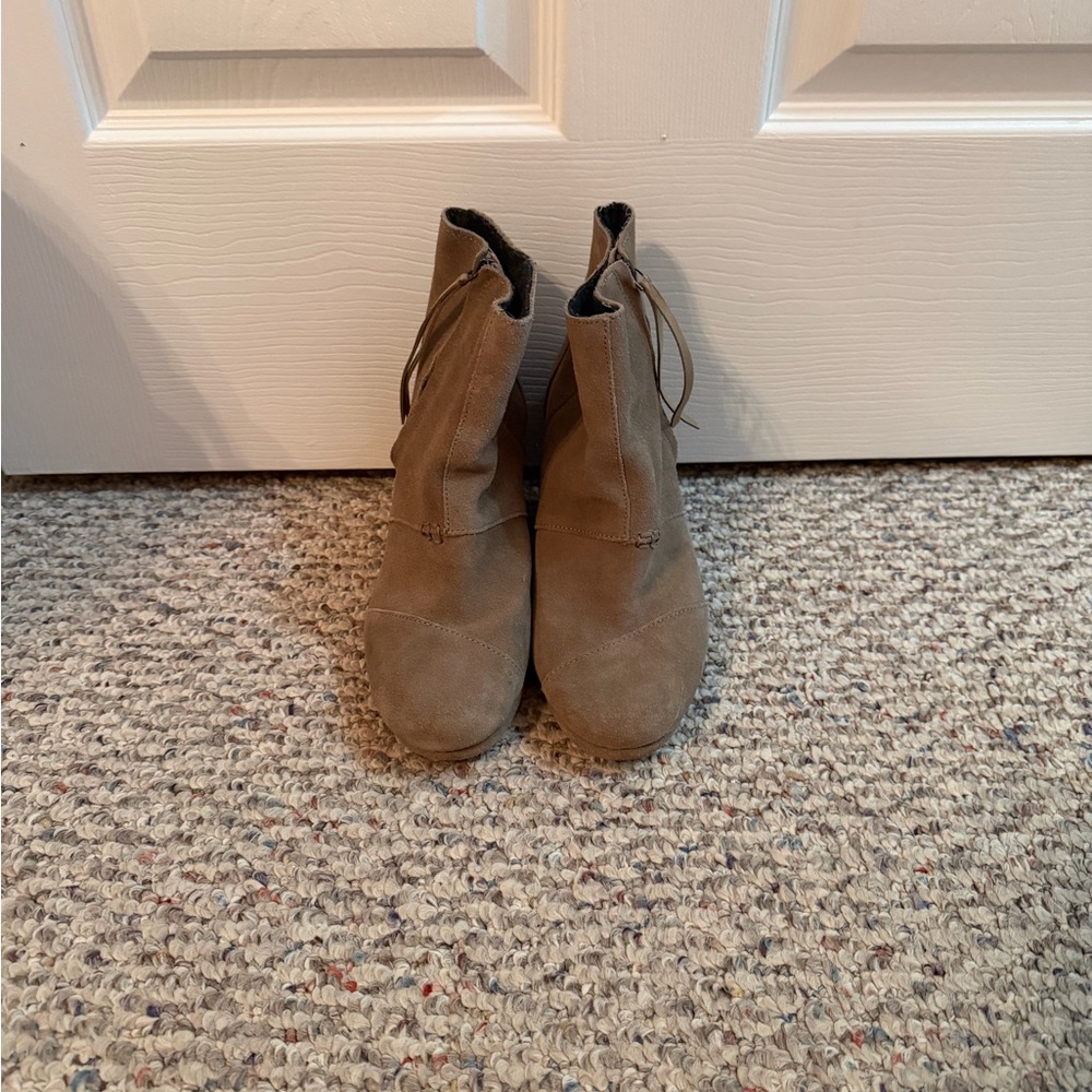 Women's Taupe Suede Ankle Booties - Classic Everyday Style